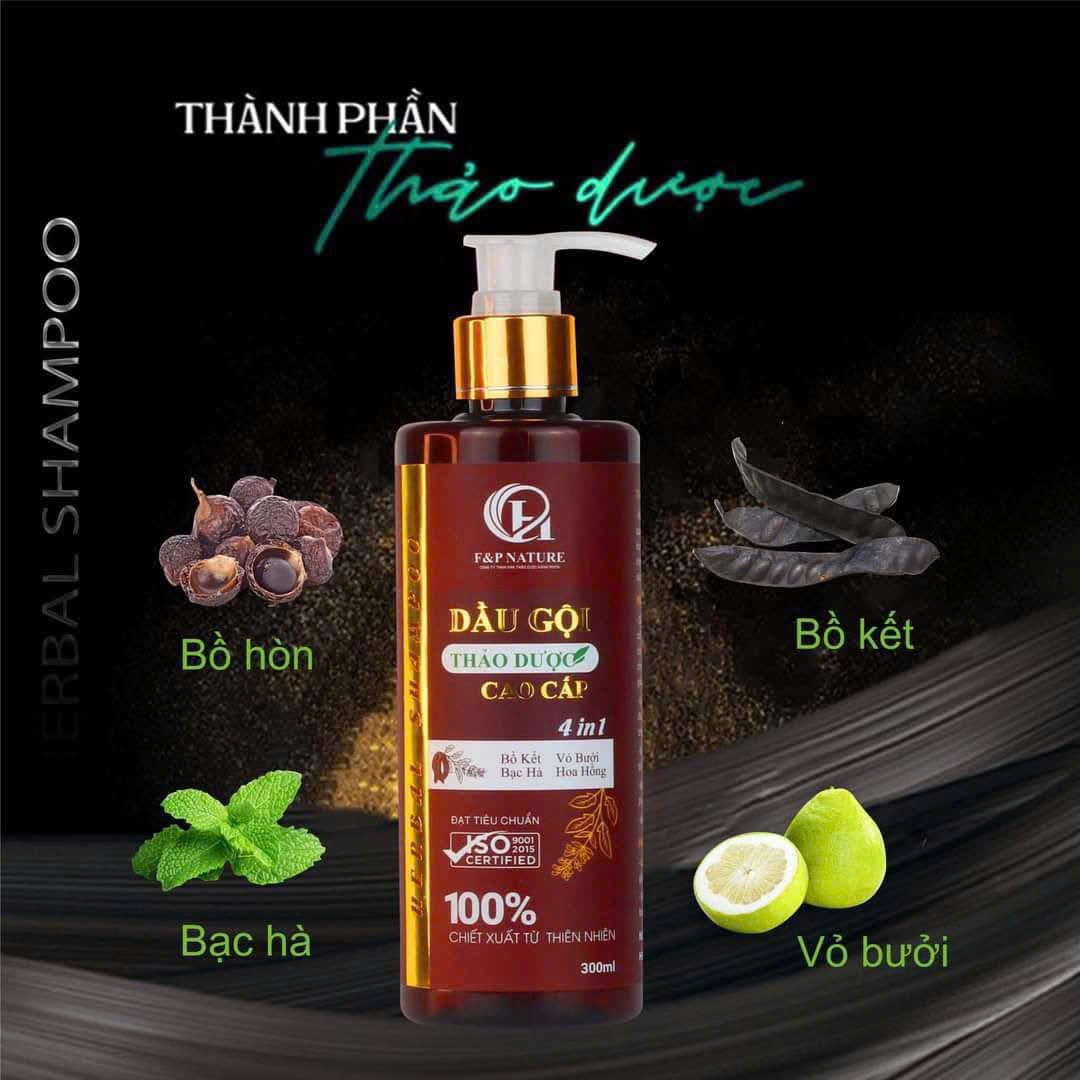 Dầu gội thảo dược bồ kết bạc hà