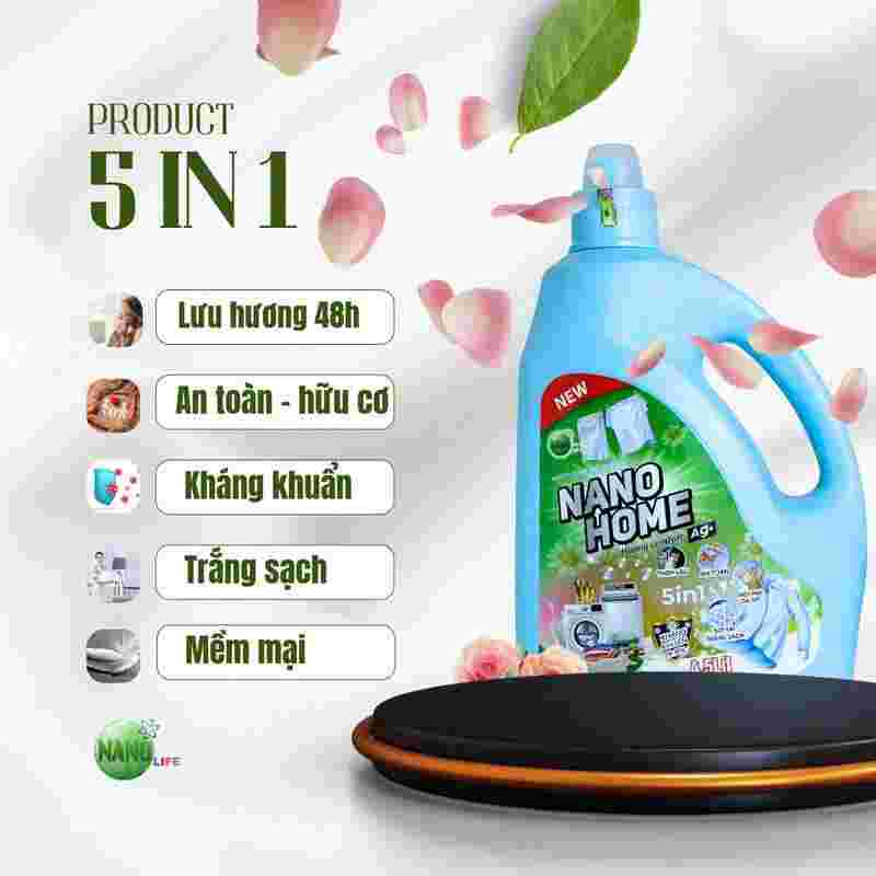 Nước Giặt xả Sinh học Nanohome  Ag+ 4.5 Lít