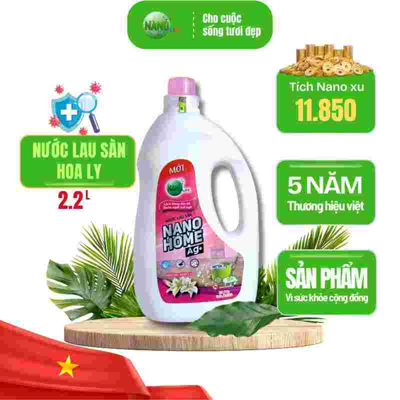 Nước lau sàn Nanohome Ag+ 2,2 Lít(  hương hoa Ly)